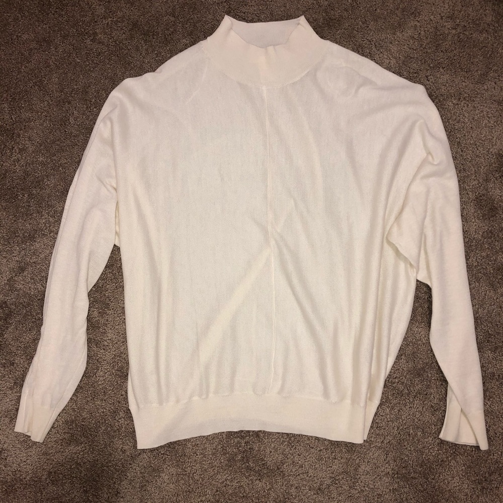 White Mock Neck Top